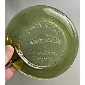 Vintage Pocahontas Jamestown Virginia Hand Blown Glass Dish Plate Souvenir Art